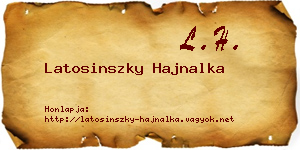 Latosinszky Hajnalka névjegykártya
